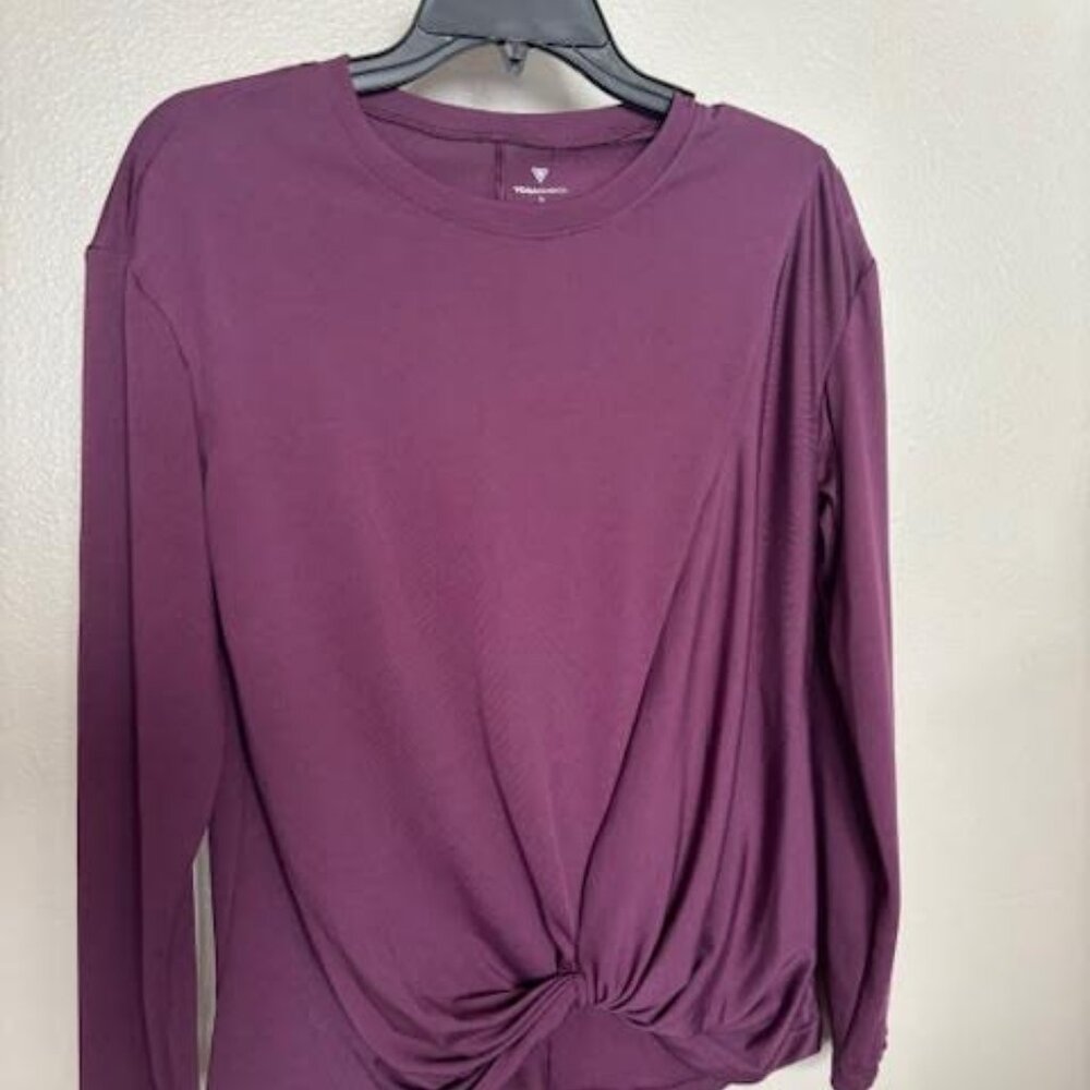 Yogasmoga Twisted Front Long Sleeve Purple Shirt Size S